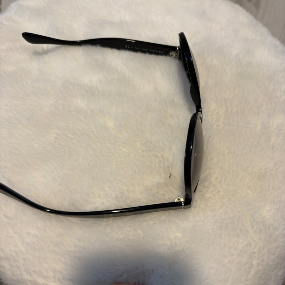PRADA Round Sunglasses Black Frames Smoke Lens Designer Glasses - Picture 8 of 14